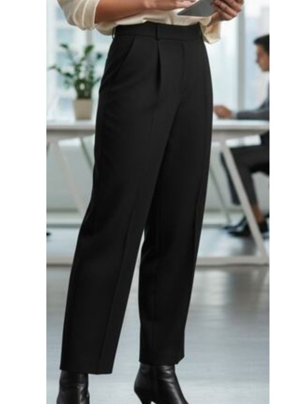 Vintage Bernard Zins Saks Women 8 Black Pleated High Rise Geraldine Wool Pants